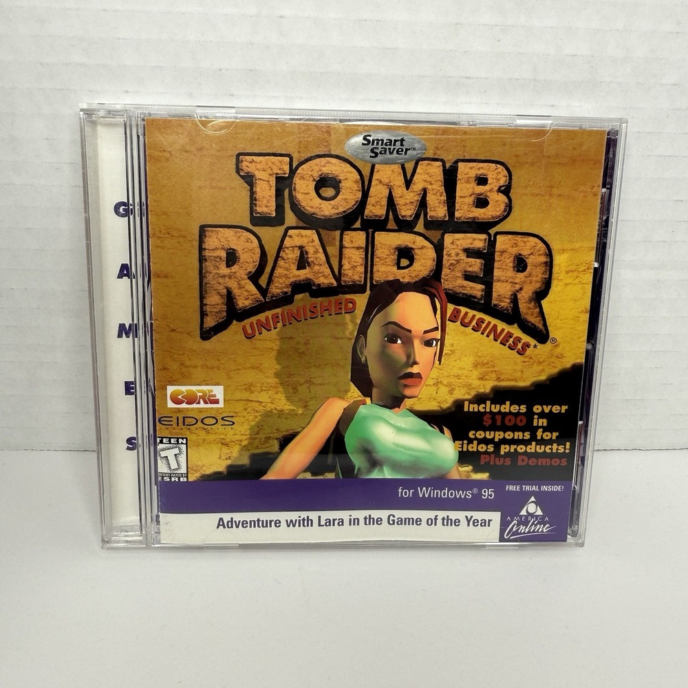 Tomb Raider Unfinished Business CD Rom For Windows 95 PC Game 1999 *UNTESTED*